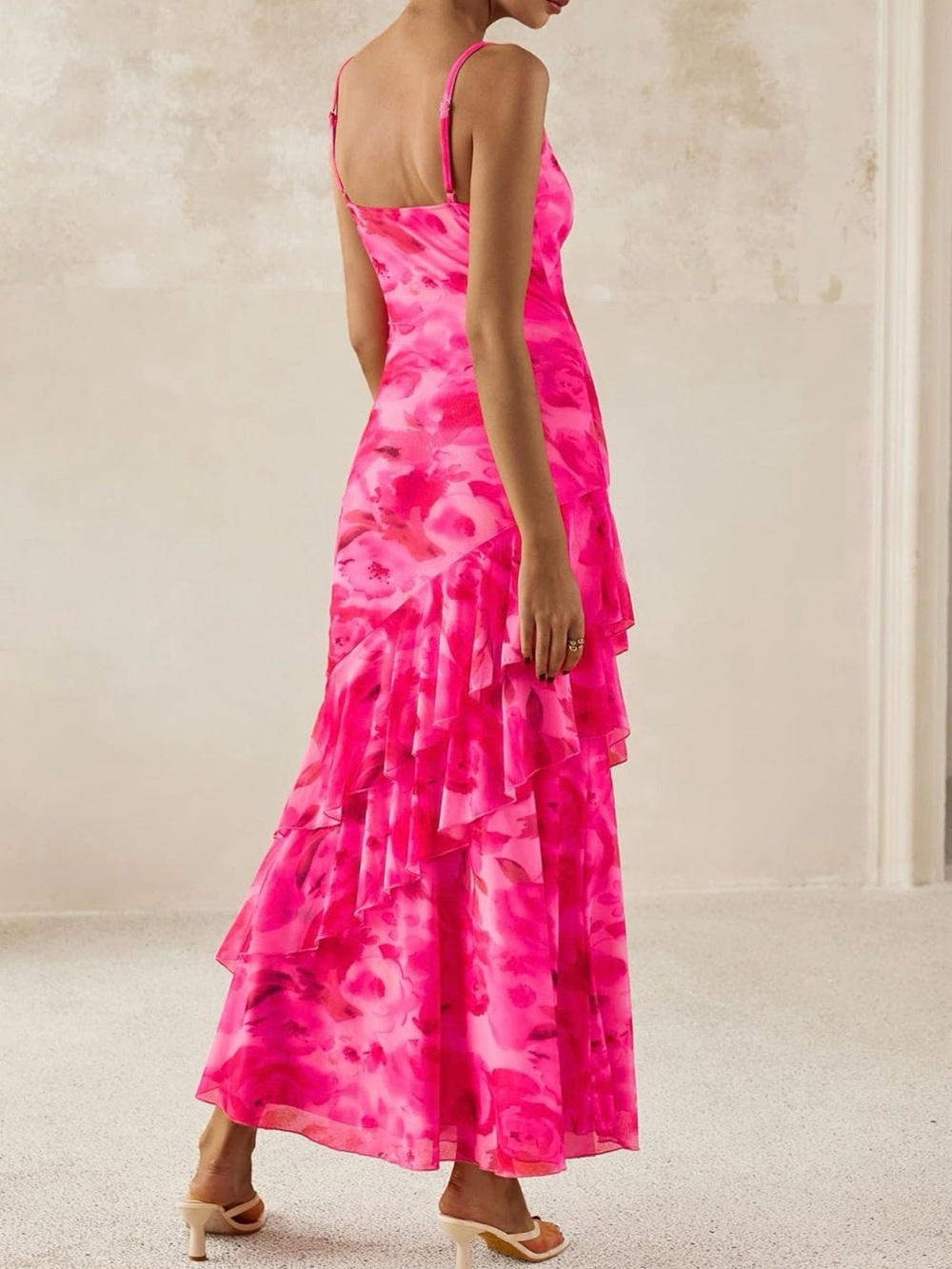 PRETTYGARDEN Women's Boho Floral Tiered Maxi Dress - Picture 2 of 3